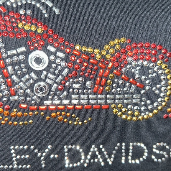 Harley Davidson Las Vegas Rhinestone Cycle T-Shirt  Size Small - Picture 4 of 9